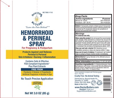 Label (Dr Butler Hemor And Perin Spray 3oz)